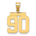 14k Medium Polished Number 90 Charm, 2.49 g