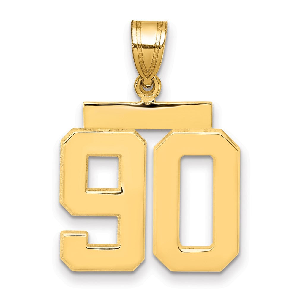 14k Medium Polished Number 90 Charm, 2.49 g