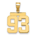 14k Medium Polished Number 93 Charm, 2.47 g