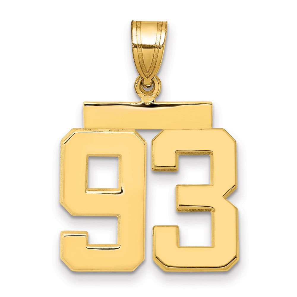 14k Medium Polished Number 93 Charm, 2.47 g