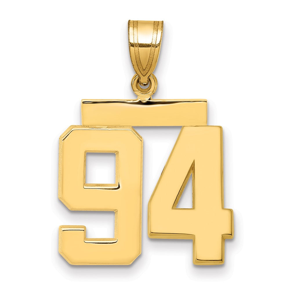 14k Medium Polished Number 94 Charm, 2.45 g
