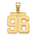 14k Medium Polished Number 96 Charm, 2.65 g