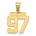 14k Medium Polished Number 97 Charm, 2.3 g