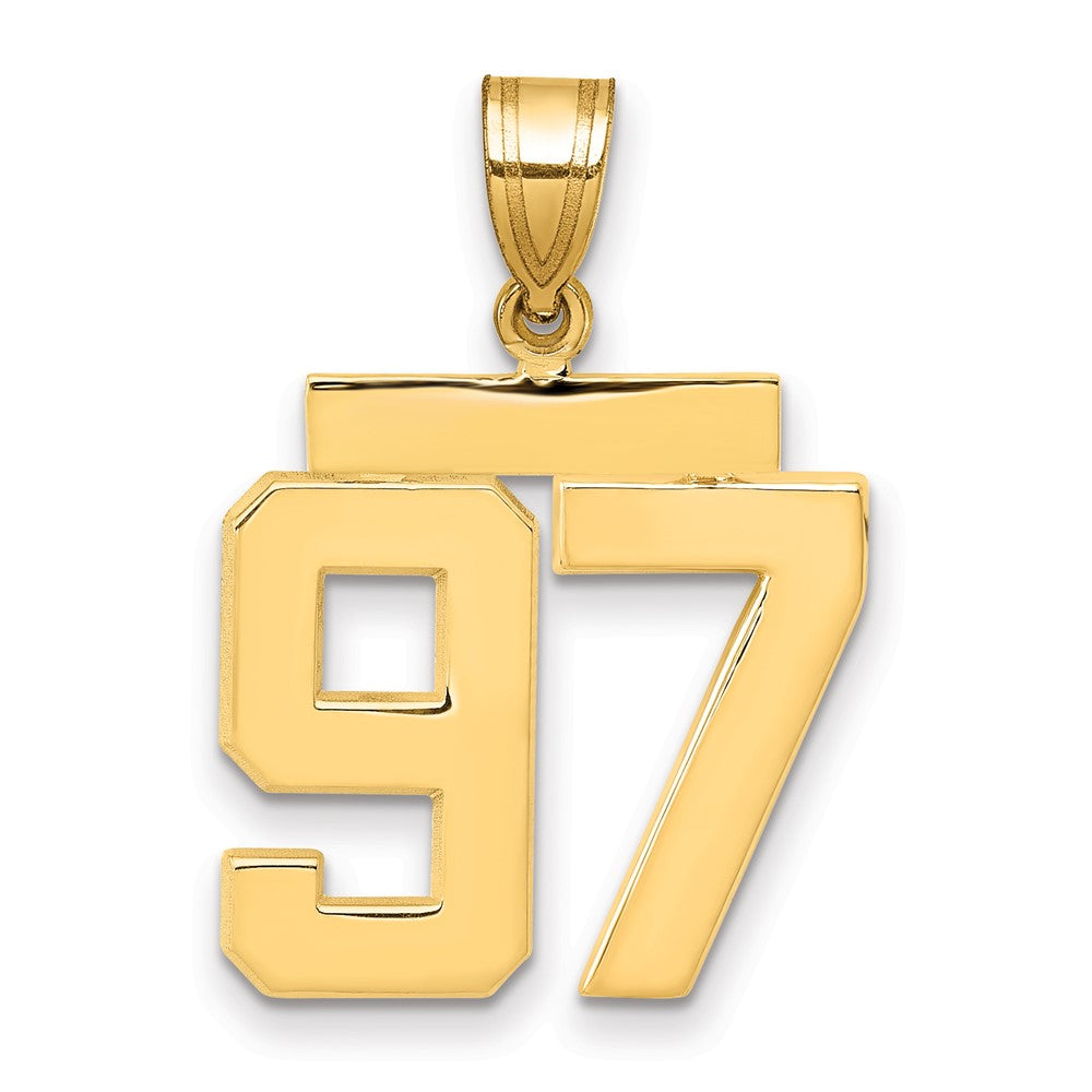 14k Medium Polished Number 97 Charm, 2.3 g