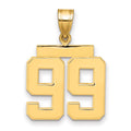 14k Medium Polished Number 99 Charm, 2.65 g