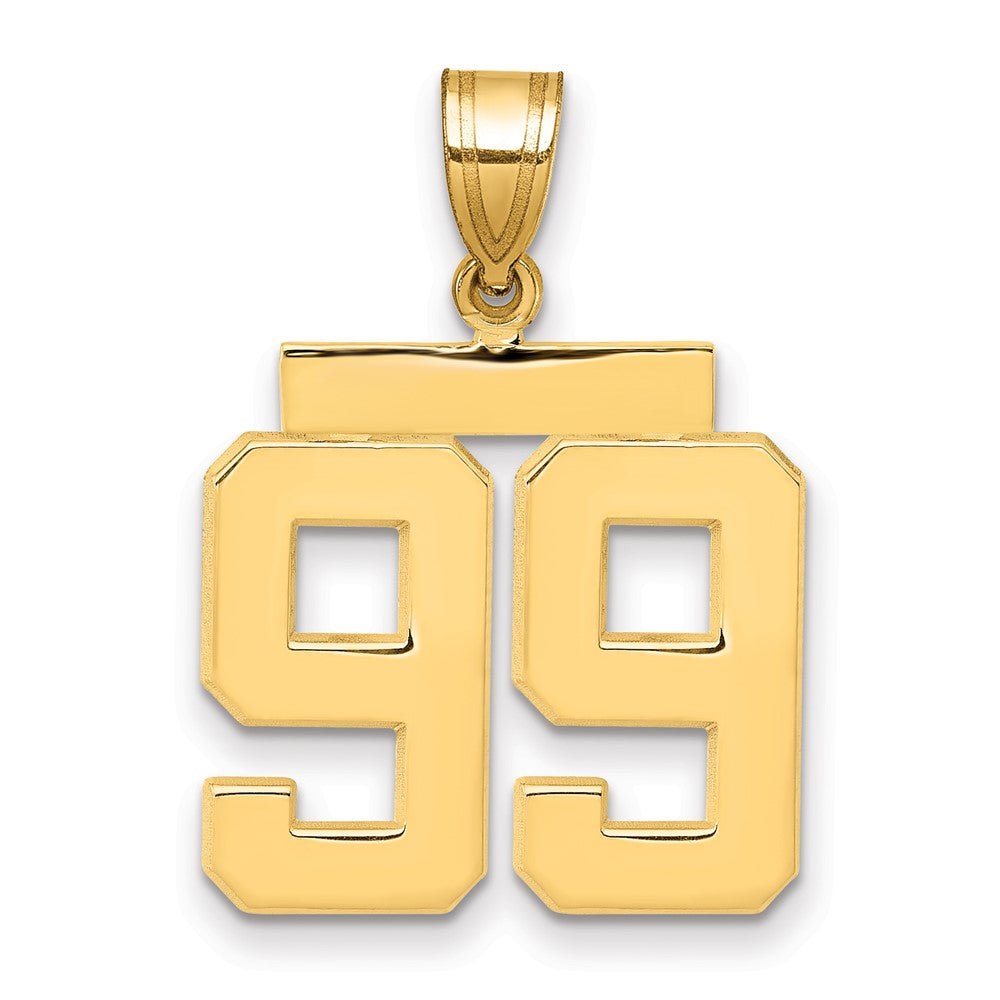 14k Medium Polished Number 99 Charm, 2.65 g
