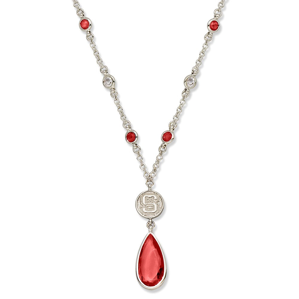NORTH CAROLINA STATE CRYSTAL LOGO NECKLACE, 18 mm