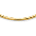 14k Polished 4mm Standard Weight 16 inch Domed Omega Necklace, 16 x 4 mm