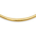 14k Polished 3/6mm Graduated Omega Necklace, 16 x 3 mm