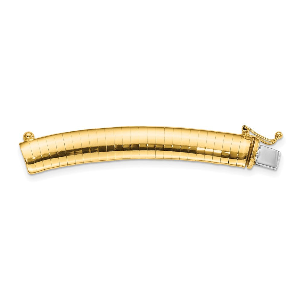 14k 8mm Standard Weight Domed Omega 2 inch Extender for Necklace, 2 x 8 mm