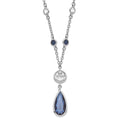 NHL Edmonton Oilers Silver-tone Crystal Drop w/ 3 ext Necklace, 19 mm