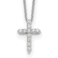 14k White Gold 1/4 carat Lab Grown Diamond VS/SI+ G+ Complete Cross Pendant, 0.22 ct, 18 x 10 mm