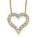 14k Polished 1 carat Diamond Heart 18 inch Necklace, 18 x 18 mm