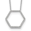 True Origin 14K White Gold 1/4 carat Lab Grown Diamond VS+ F+ 18 in Complete Hexagon Necklace, 0.252 ct, 18 x 3.7 mm
