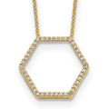 True Origin 14K Yellow Gold 1/4 carat Lab Grown Diamond VS+ F+ 18 in Complete Hexagon Necklace, 0.252 ct, 18 x 3.7 mm