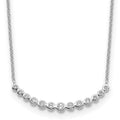 True Origin 14K White Gold 1/4 carat Lab Grown Diamond VS+ F+ 18 in Complete Graduated Curved Bar Necklace, 0.24 ct, 18 x 3.17 mm