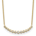 True Origin 14K Yellow Gold 1/4 carat Lab Grown Diamond VS+ F+ 18 in Complete Graduated Curved Bar Necklace, 0.24 ct, 18 x 3.17 mm
