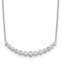 True Origin 14K White Gold 3/4 carat Lab Grown Diamond VS+ F+ 18 in Complete Graduated Curved Bar Necklace, 0.745 ct, 18 x 40 mm