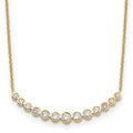 True Origin 14K Yellow Gold 3/4 carat Lab Grown Diamond VS+ F+ 18 in Complete Graduated Curved Bar Necklace, 0.745 ct, 18 x 40 mm