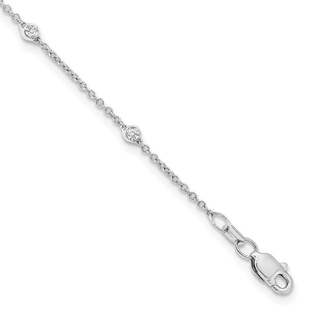 True Origin 14K White Gold 1/6 carat Lab Grown Diamond VS+ F+ Complete 8 Station 8 in Bracelet, 0.202 ct, 8 x 1.2 mm
