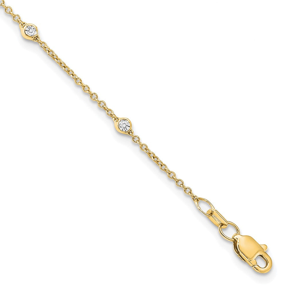 True Origin 14K Yellow Gold 1/5 carat Lab Grown Diamond VS+ F+ Complete 9 Station 9 in Bracelet, 0.225 ct, 9 x 1.2 mm
