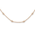 True Origin 14K Rose Gold 3/8 carat Lab Grown Diamond VS+ F+ Complete 16 Station 16 in Necklace, 0.405 ct, 16 x 1.2 mm
