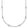 14k White Gold Complete 1/2 carat Bezel-set Diamond and Cable Chain 20-Station 20 inch Necklace, 0.5 ct, 20 x 3.5 mm