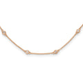 True Origin 14K Rose Gold 1/2 carat Lab Grown Diamond VS+ F+ Complete 18 Station 18 in Necklace, 0.455 ct, 18 x 1.2 mm