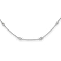 True Origin 14K White Gold 1/2 carat Lab Grown Diamond VS+ F+ Complete 18 Station 18 in Necklace, 0.455 ct, 18 x 1.2 mm