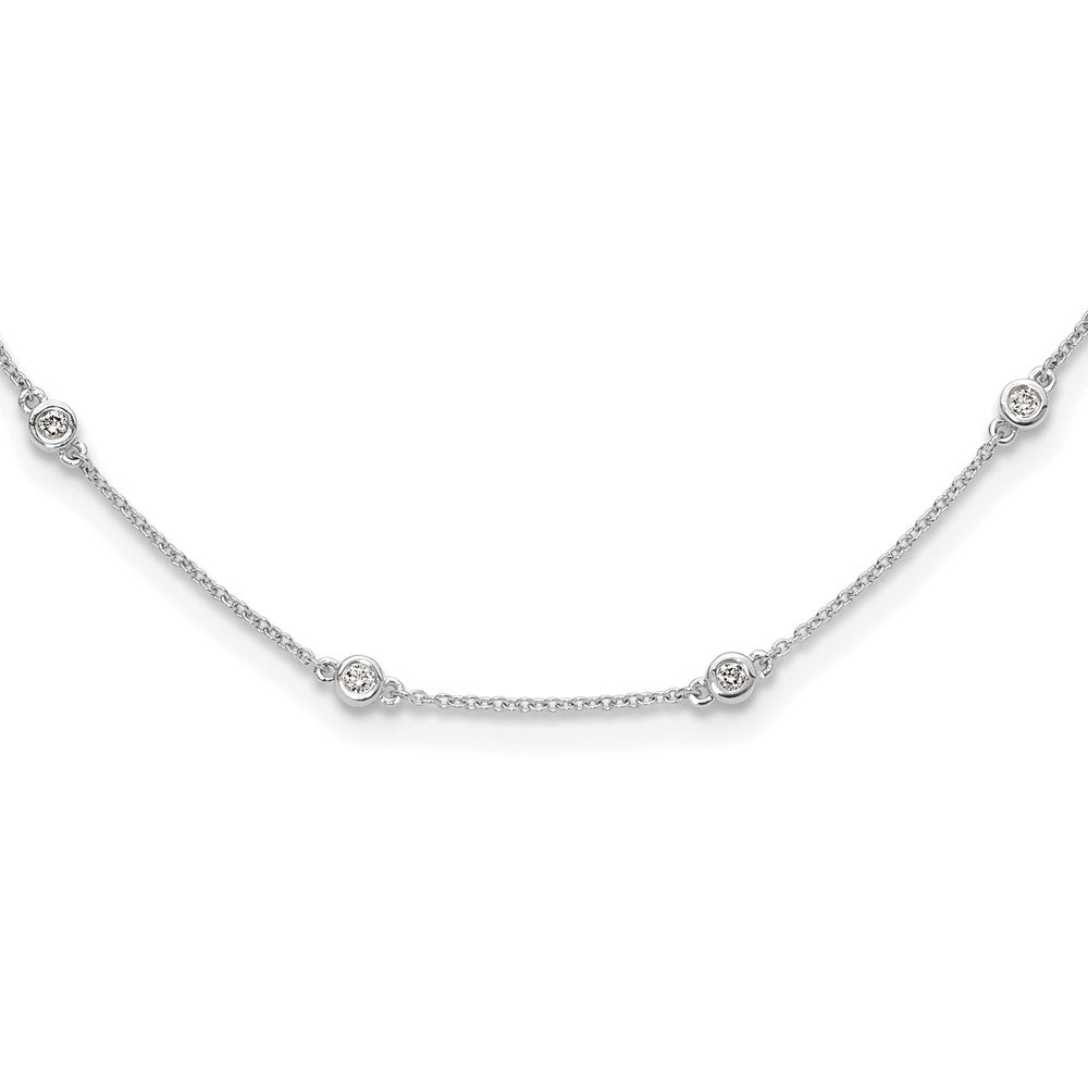 True Origin 14K White Gold 1/2 carat Lab Grown Diamond VS+ F+ Complete 18 Station 18 in Necklace, 0.455 ct, 18 x 1.2 mm