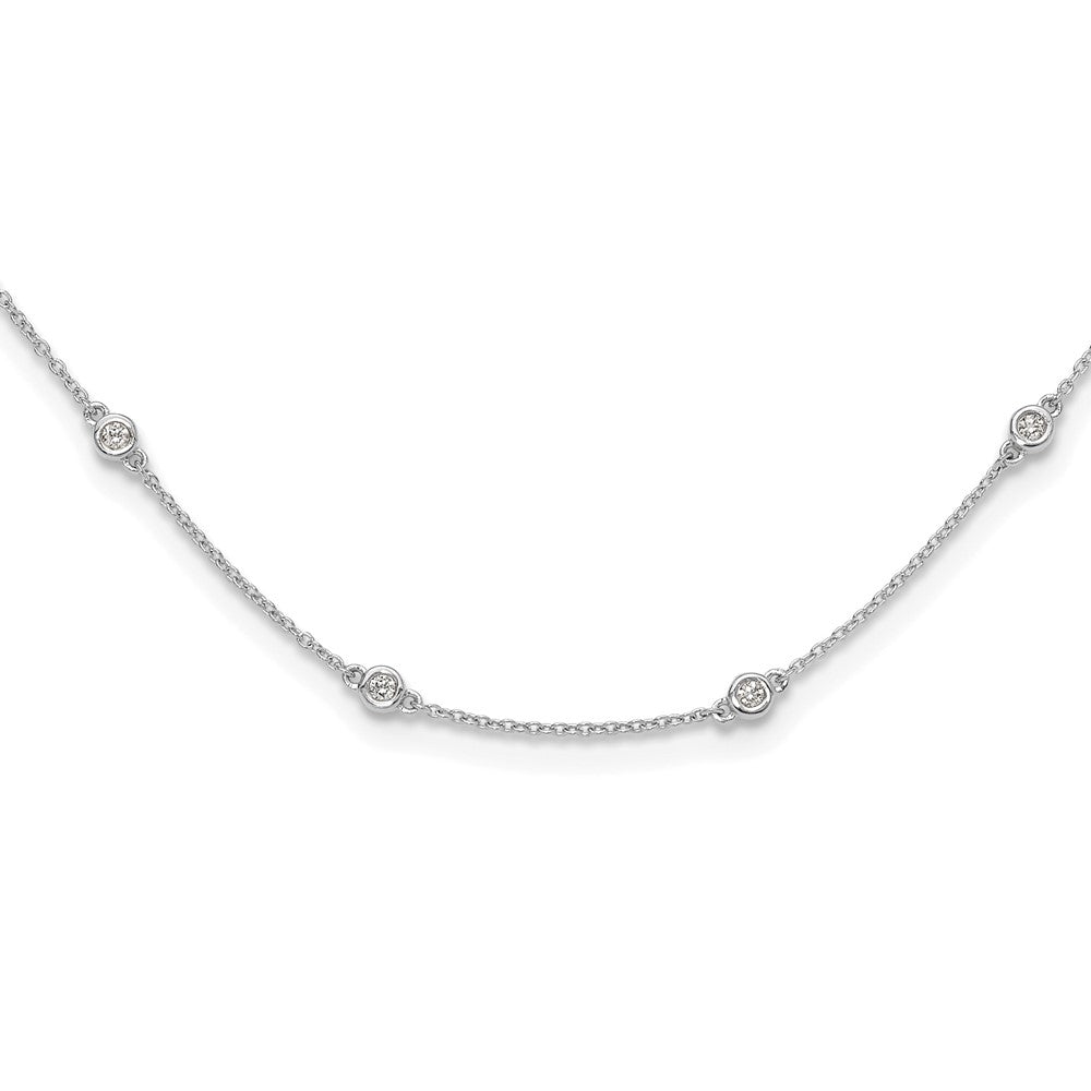 True Origin 14K White Gold 1/2 carat Lab Grown Diamond VS+ F+ Complete 20 Station 20 in Necklace, 0.5 ct, 20 x 1.2 mm