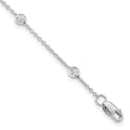 True Origin 14K White Gold 3/8 carat Lab Grown Diamond VS+ F+ Complete 7 Station 7 in Bracelet, 0.455 ct, 7 x 1.2 mm