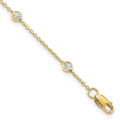 True Origin 14K Yellow Gold 3/8 carat Lab Grown Diamond VS+ F+ Complete 7 Station 7 in Bracelet, 0.455 ct, 7 x 1.2 mm