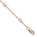 True Origin 14K Rose Gold 1/2 carat Lab Grown Diamond VS+ F+ Complete 8 Station 8 in Bracelet, 0.52 ct, 8 x 1.2 mm