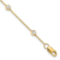 True Origin 14K Yellow Gold 1/2 carat Lab Grown Diamond VS+ F+ Complete 8 Station 8 in Bracelet, 0.52 ct, 8 x 1.2 mm