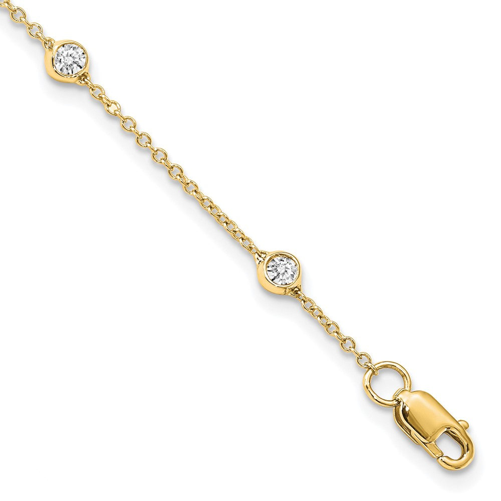 True Origin 14K Yellow Gold 1/2 carat Lab Grown Diamond VS+ F+ Complete 8 Station 8 in Bracelet, 0.52 ct, 8 x 1.2 mm