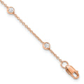 True Origin 14K Rose Gold 1/2 carat Lab Grown Diamond VS+ F+ Complete 9 Station 9 in Bracelet, 0.52 ct, 9 x 1.2 mm