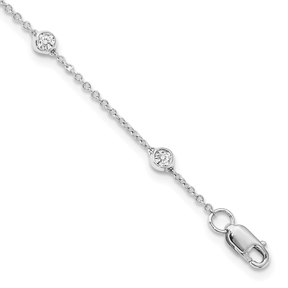 True Origin 14K White Gold 1/2 carat Lab Grown Diamond VS+ F+ Complete 8 Station 9 in Bracelet, 0.52 ct, 9 x 1.2 mm