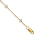 True Origin 14K Yellow Gold 1/2 carat Lab Grown Diamond VS+ F+ Complete 8 Station 9 in Bracelet, 0.52 ct, 9 x 1.2 mm