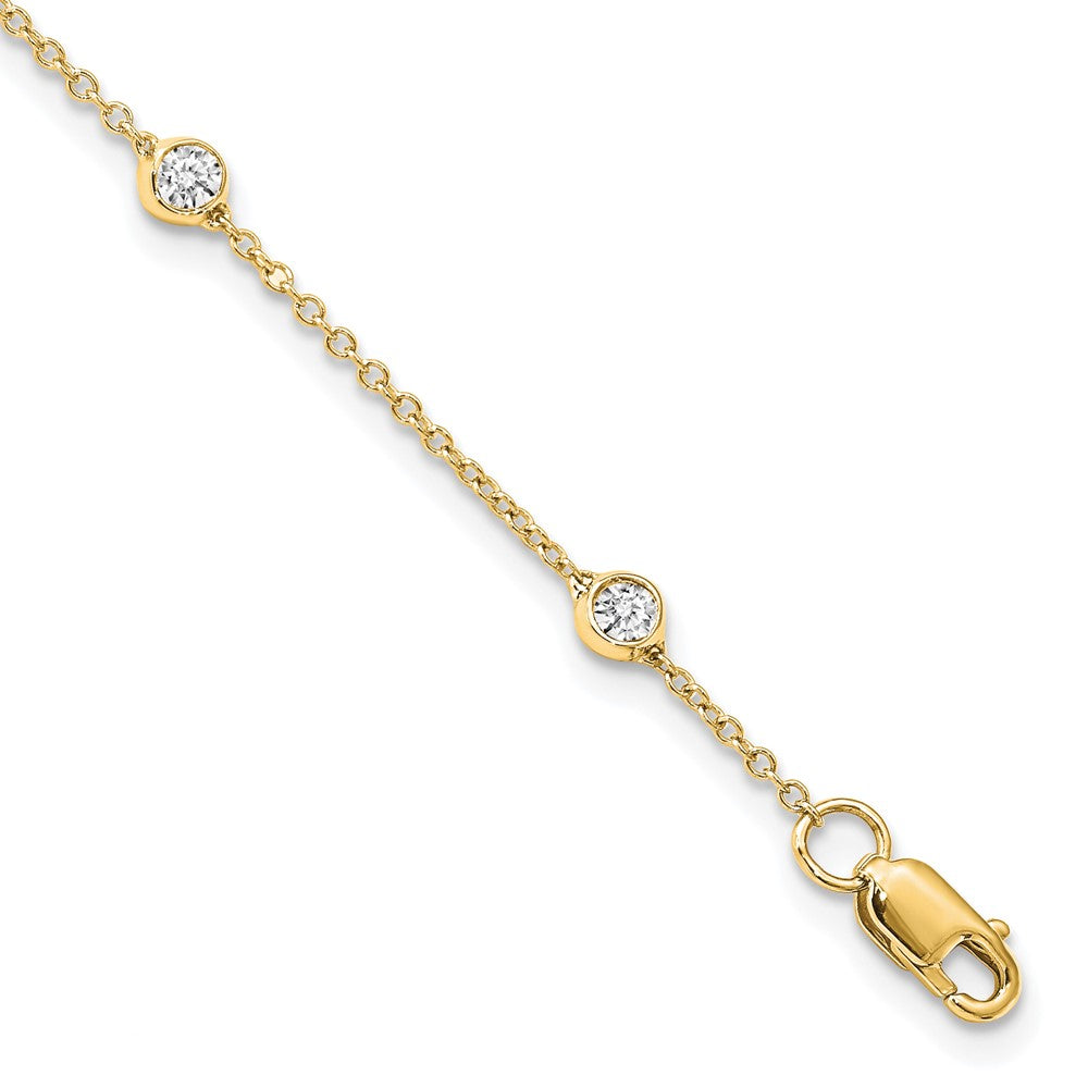True Origin 14K Yellow Gold 1/2 carat Lab Grown Diamond VS+ F+ Complete 8 Station 9 in Bracelet, 0.52 ct, 9 x 1.2 mm