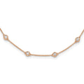 True Origin 14K Rose Gold 1 carat Lab Grown Diamond VS+ F+ Complete 16 Station 16 in Necklace, 1.04 ct, 16 x 1.2 mm