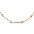 True Origin 14K Yellow Gold 1 carat Lab Grown Diamond VS+ F+ Complete 16 Station 16 in Necklace, 1.04 ct, 16 x 1.2 mm