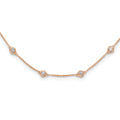 True Origin 14K Rose Gold 1 1/6 carat Lab Grown Diamond VS+ F+ Complete 18 Station 18 in Necklace, 1.17 ct, 18 x 1.2 mm
