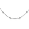 True Origin 14K White Gold 1 1/6 carat Lab Grown Diamond VS+ F+ Complete 18 Station 18 in Necklace, 1.17 ct, 18 x 1.2 mm