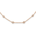 True Origin 14K Rose Gold 1 1/3 carat Lab Grown Diamond VS+ F+ Complete 20 Station 20 in Necklace, 1.3 ct, 20 x 1.2 mm