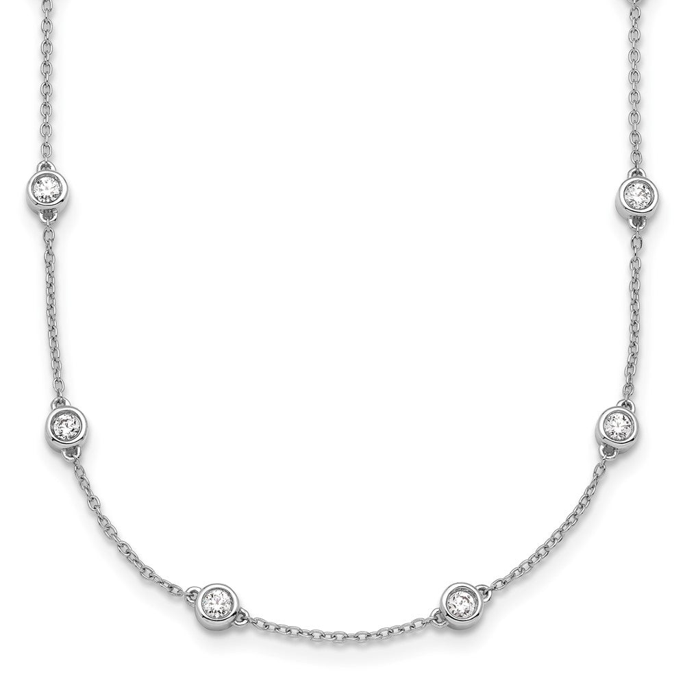 True Origin 14K White Gold 1 1/3 carat Lab Grown Diamond VS+ F+ Complete 20 Station 20 in Necklace, 1.3 ct, 20 x 1.2 mm