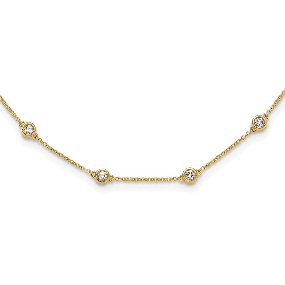 True Origin 14K Yellow Gold 1 1/3 carat Lab Grown Diamond VS+ F+ Complete 20 Station 20 in Necklace, 1.3 ct, 20 x 1.2 mm