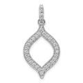 14k White Gold 1/2 carat Lab Grown Diamond VS/SI+ G+ Complete Fashion Open Pendant, 0.505 ct, 32 x 15 mm