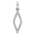 14k White Gold 1/4 carat Lab Grown Diamond VS/SI+ G+ Complete Fashion Geometric Pendant, 0.244 ct, 26.3 x 7.2 mm