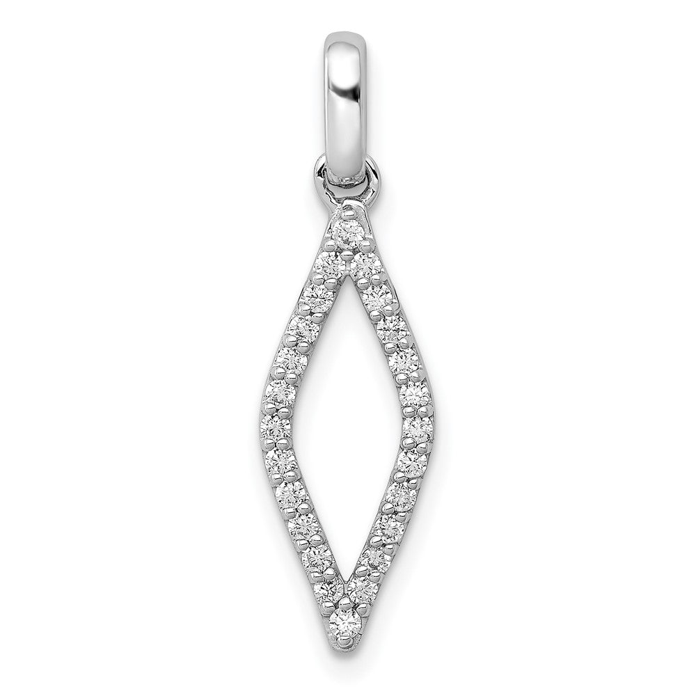 14k White Gold 1/4 carat Lab Grown Diamond VS/SI+ G+ Complete Fashion Geometric Pendant, 0.244 ct, 26.3 x 7.2 mm